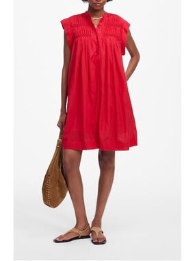 madewell cross-back a-line mini dress in linen Cross-Back A-Line Mini Dress in Linen